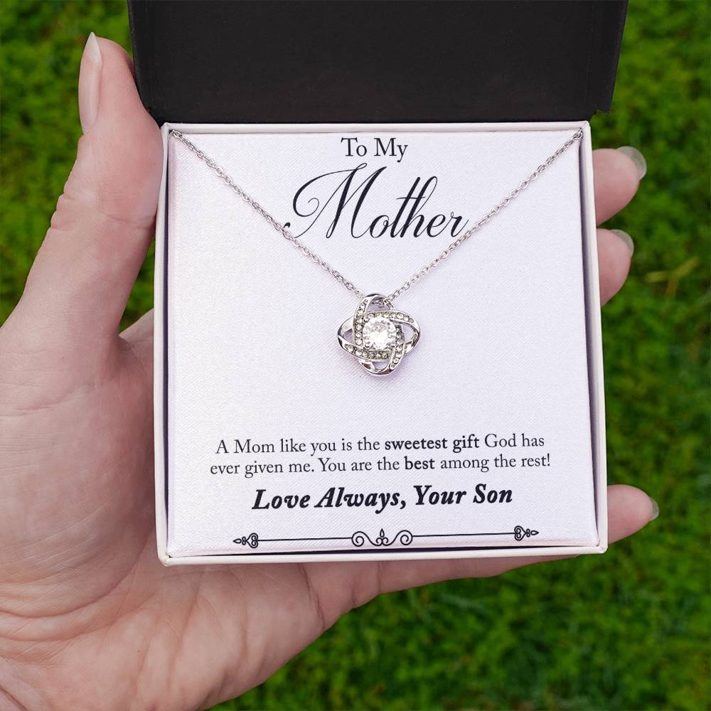 To My Mother, Sweetest Gift - Infinite Love Necklace