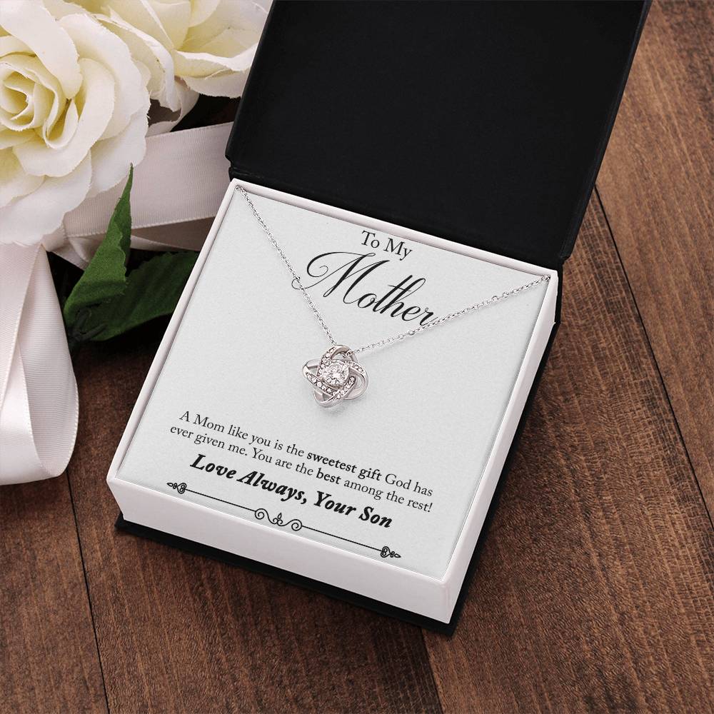 To My Mother, Sweetest Gift - Infinite Love Necklace