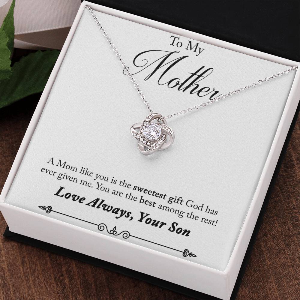 To My Mother, Sweetest Gift - Infinite Love Necklace