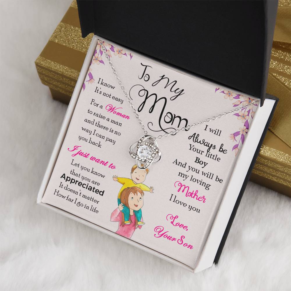 To My Mom, Will Always Be Your Little Boy - Infinite Love Necklace