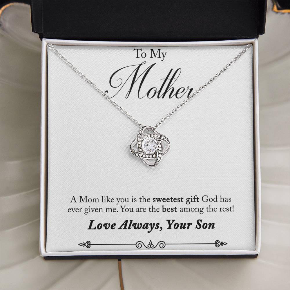 To My Mother, Sweetest Gift - Infinite Love Necklace