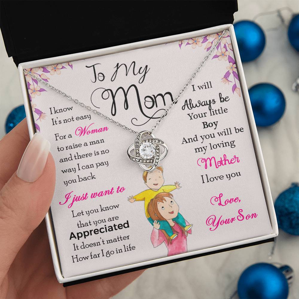 To My Mom, Will Always Be Your Little Boy - Infinite Love Necklace