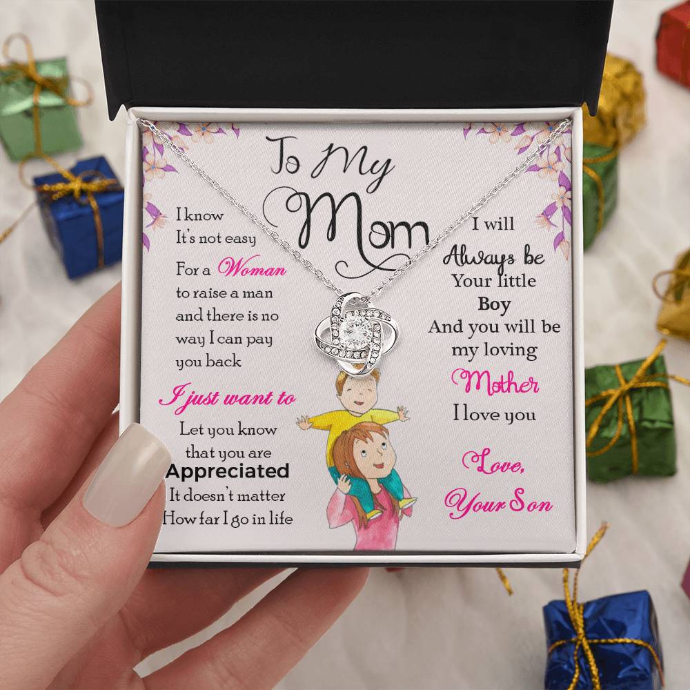 To My Mom, Will Always Be Your Little Boy - Infinite Love Necklace