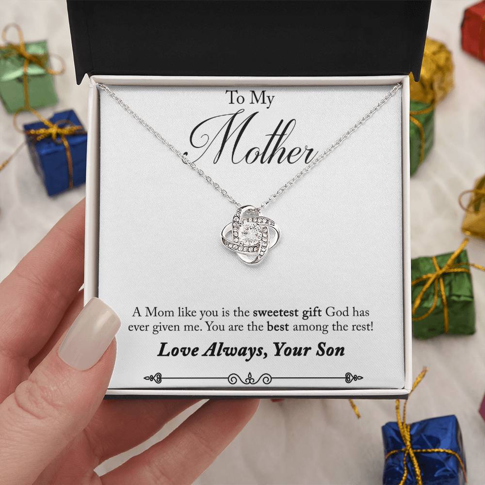 To My Mother, Sweetest Gift - Infinite Love Necklace