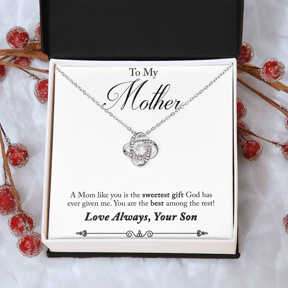 To My Mother, Sweetest Gift - Infinite Love Necklace