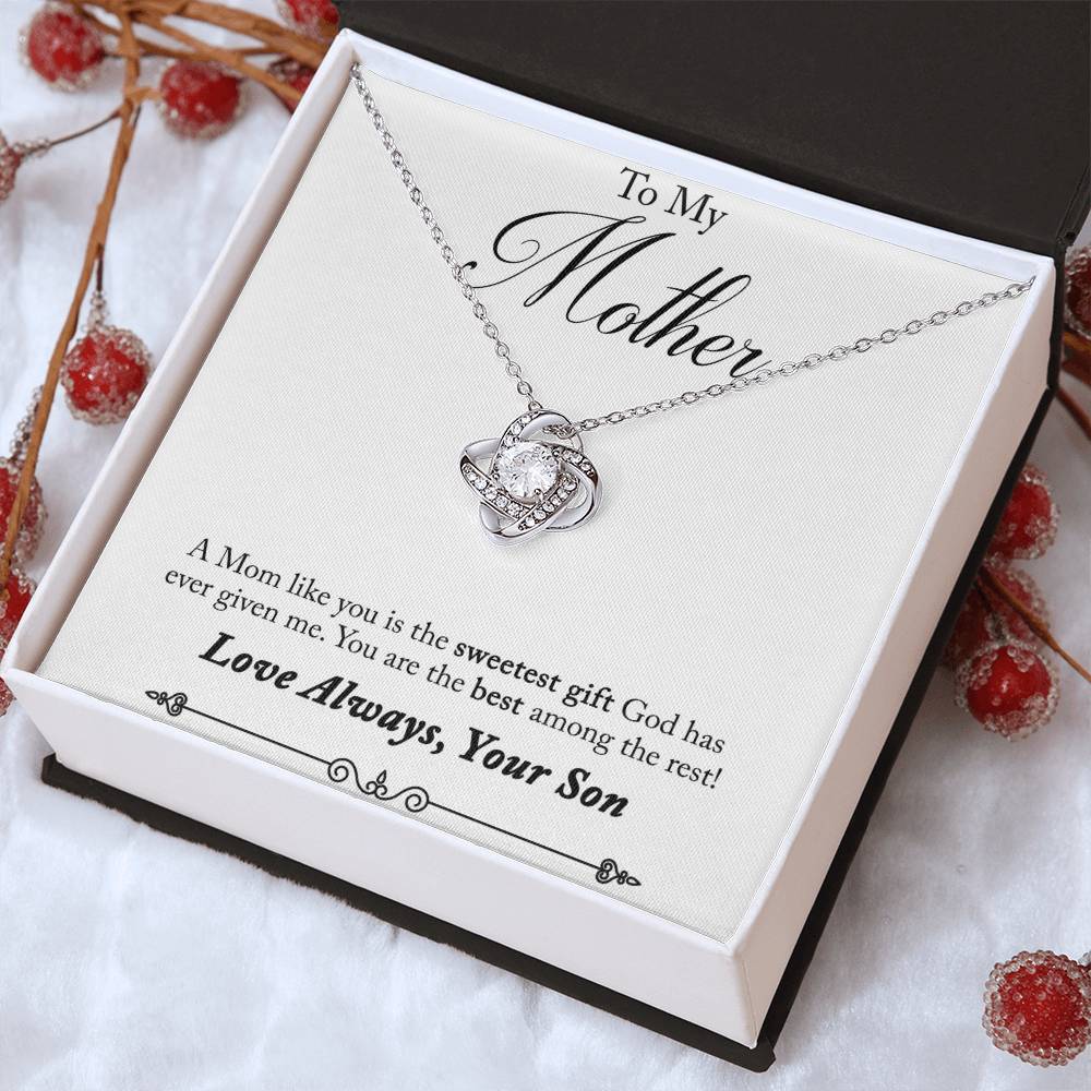 To My Mother, Sweetest Gift - Infinite Love Necklace