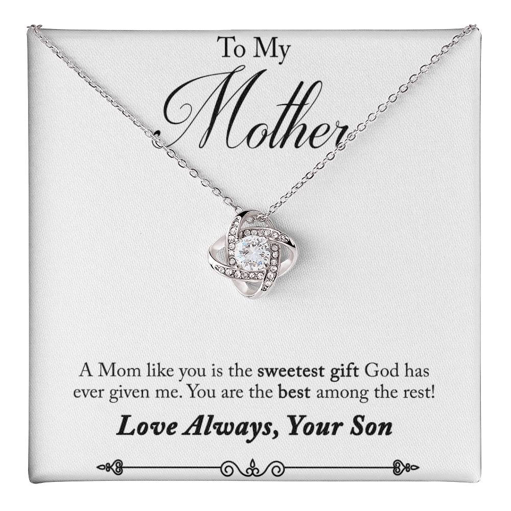 To My Mother, Sweetest Gift - Infinite Love Necklace