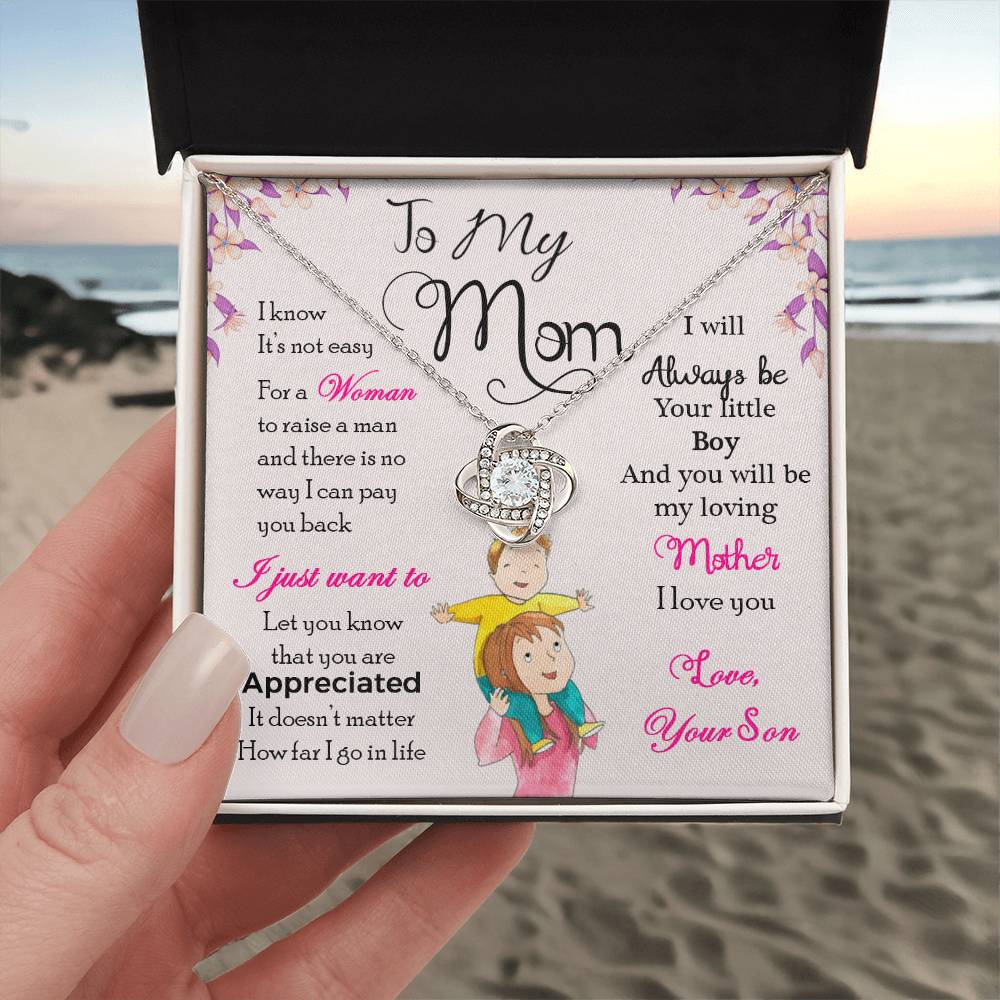 To My Mom, Will Always Be Your Little Boy - Infinite Love Necklace