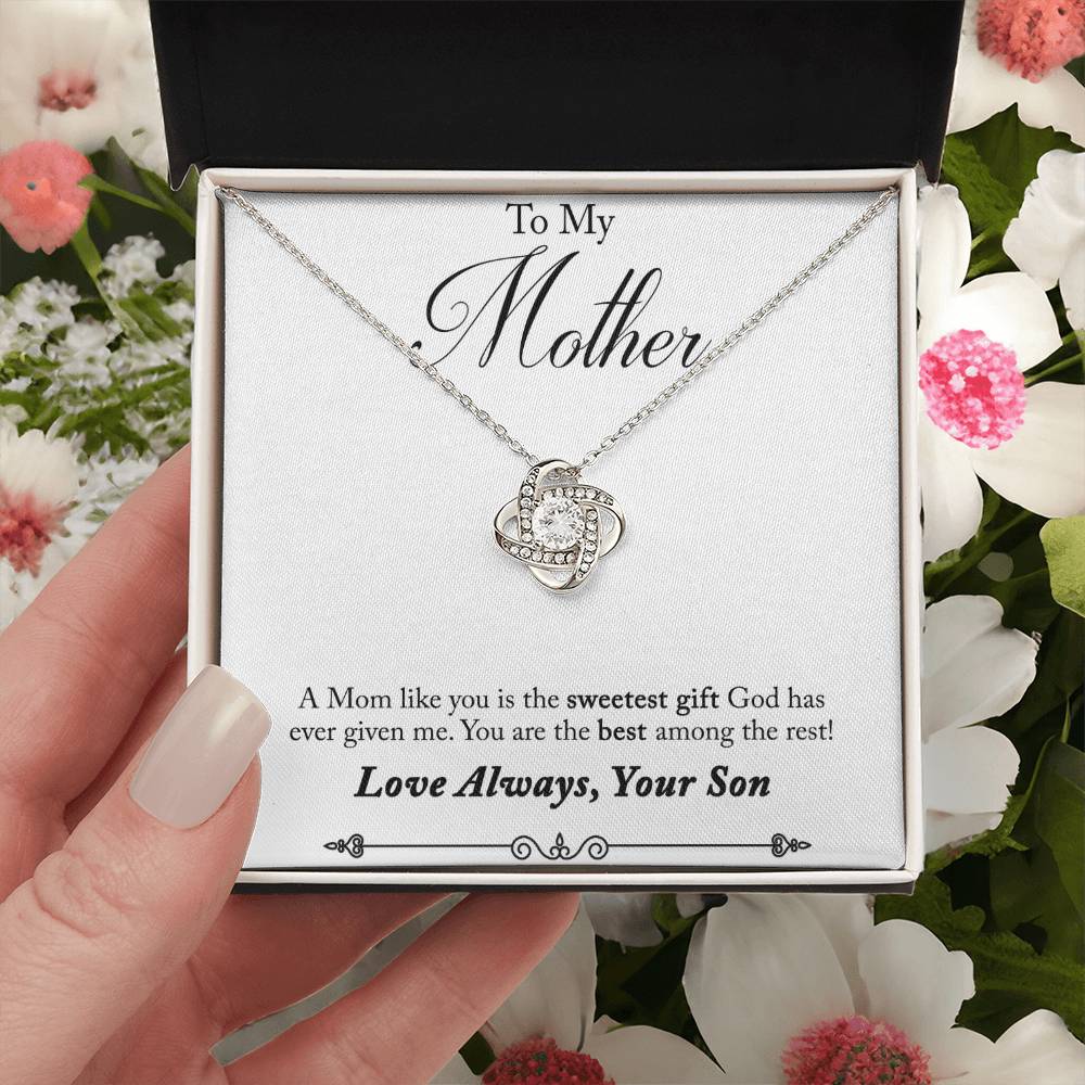 To My Mother, Sweetest Gift - Infinite Love Necklace