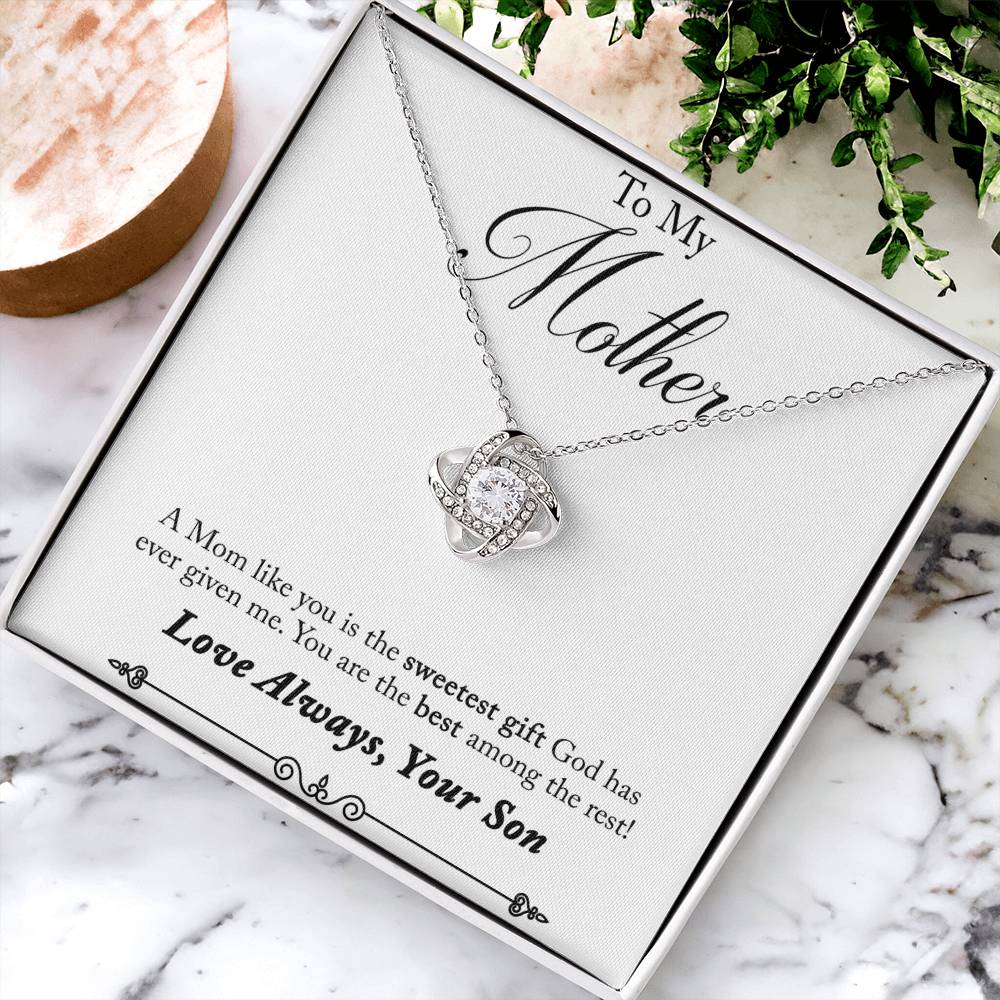 To My Mother, Sweetest Gift - Infinite Love Necklace