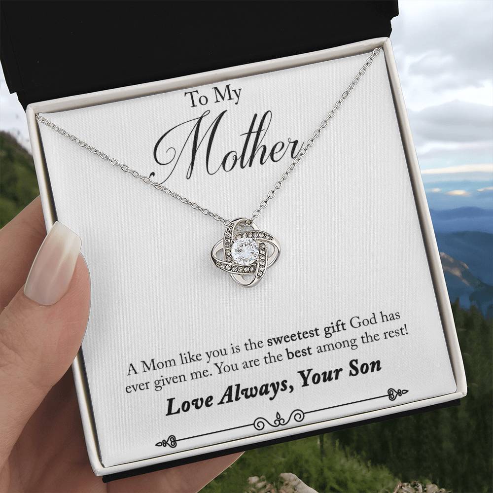 To My Mother, Sweetest Gift - Infinite Love Necklace