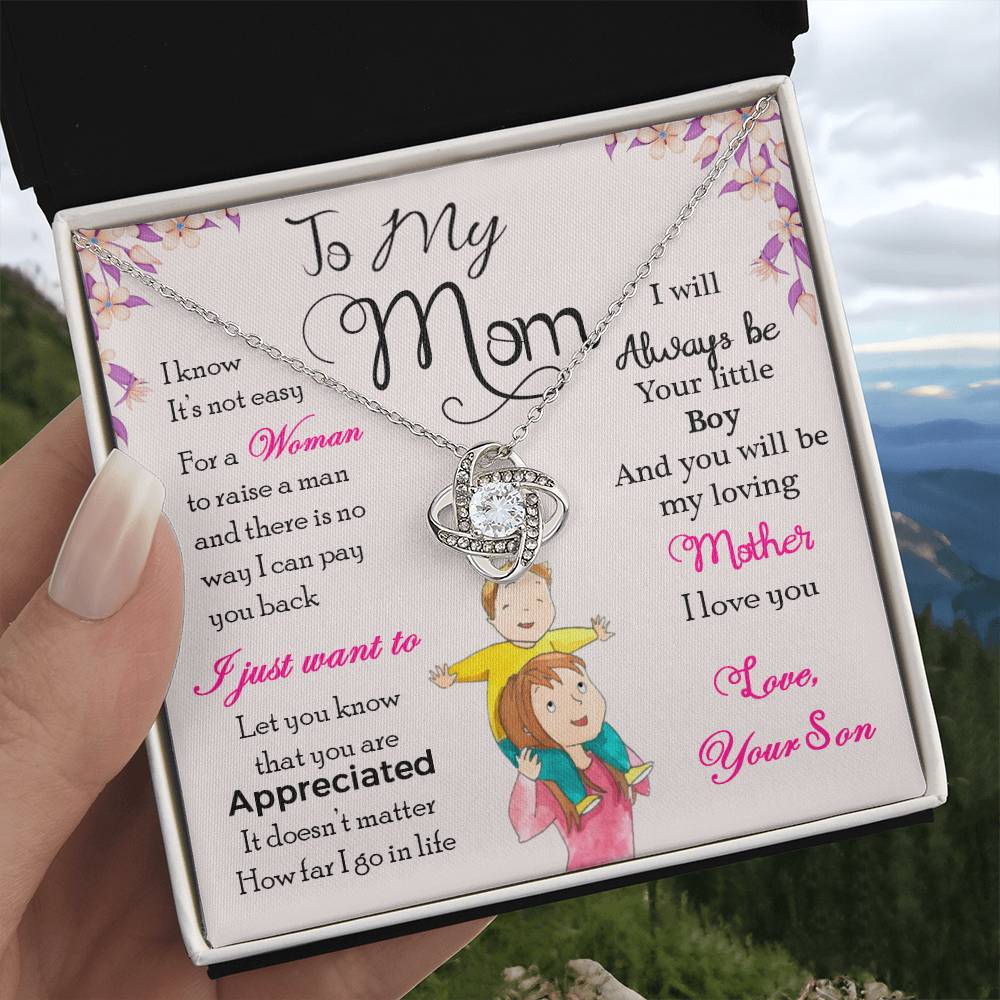 To My Mom, Will Always Be Your Little Boy - Infinite Love Necklace