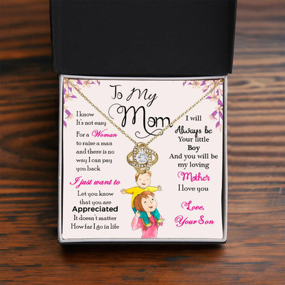 To My Mom, Will Always Be Your Little Boy - Infinite Love Necklace