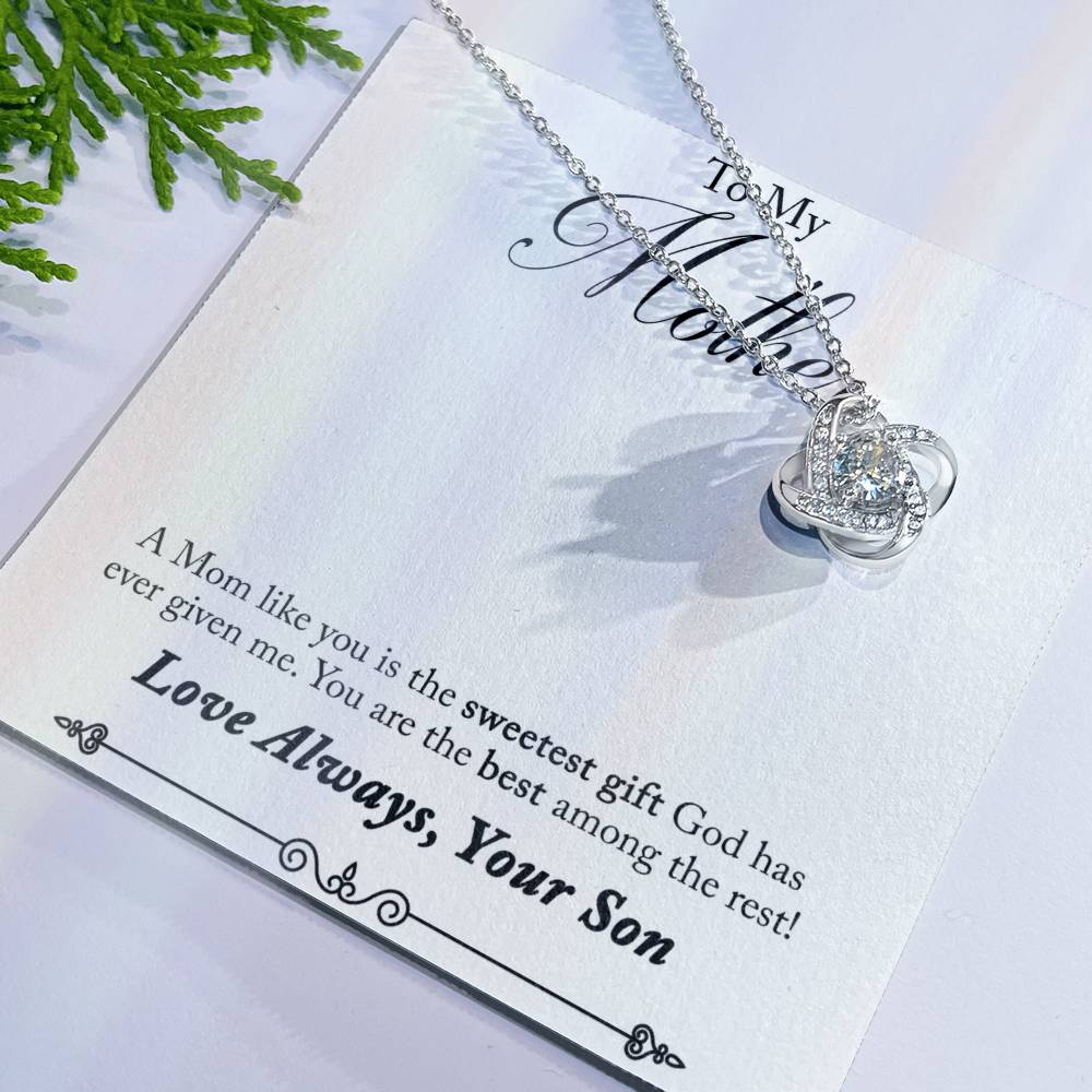 To My Mother, Sweetest Gift - Infinite Love Necklace