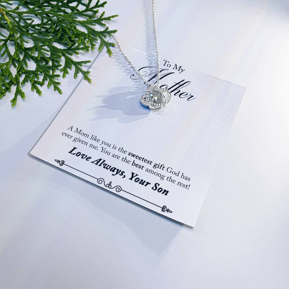 To My Mother, Sweetest Gift - Infinite Love Necklace