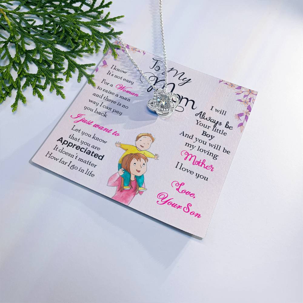 To My Mom, Will Always Be Your Little Boy - Infinite Love Necklace