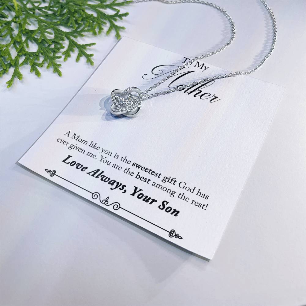 To My Mother, Sweetest Gift - Infinite Love Necklace