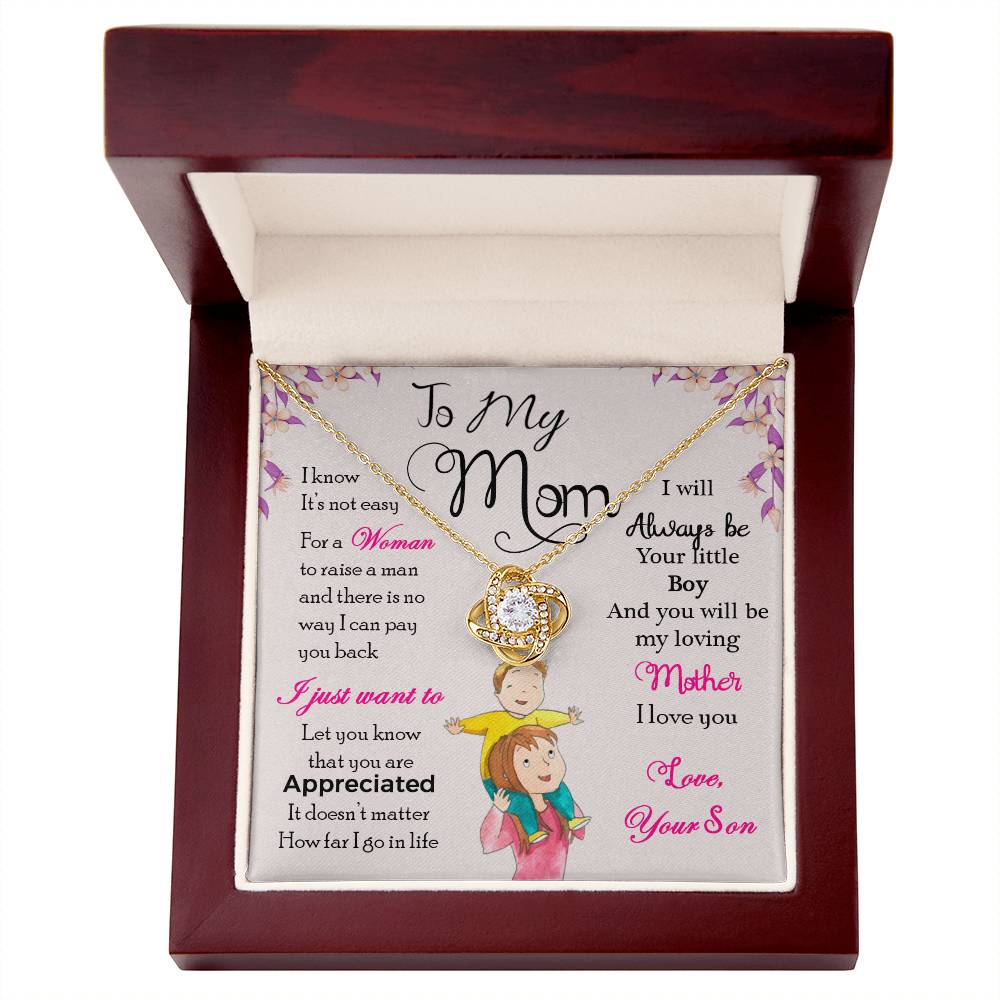 To My Mom, Will Always Be Your Little Boy - Infinite Love Necklace