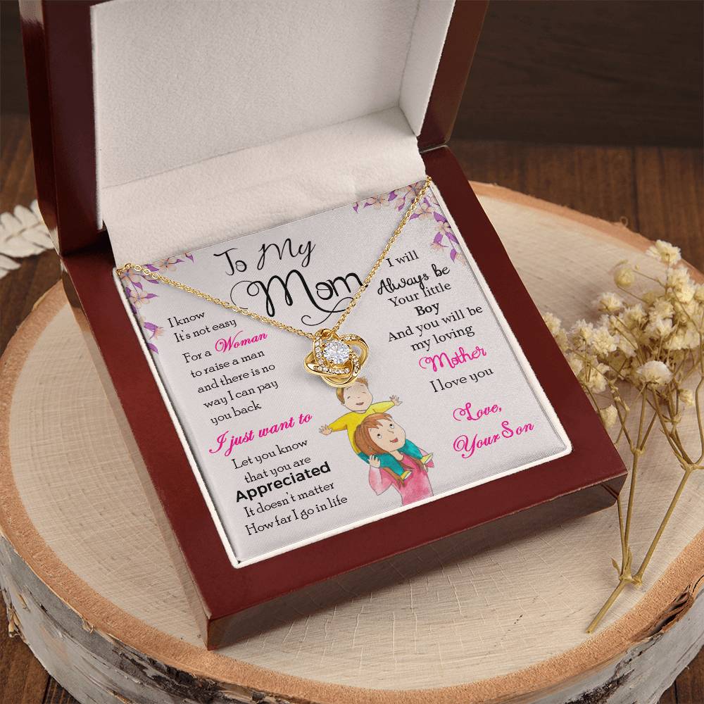 To My Mom, Will Always Be Your Little Boy - Infinite Love Necklace