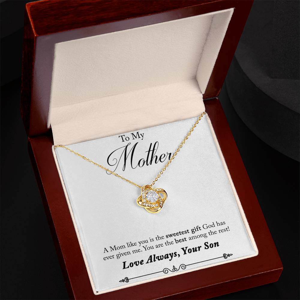 To My Mother, Sweetest Gift - Infinite Love Necklace