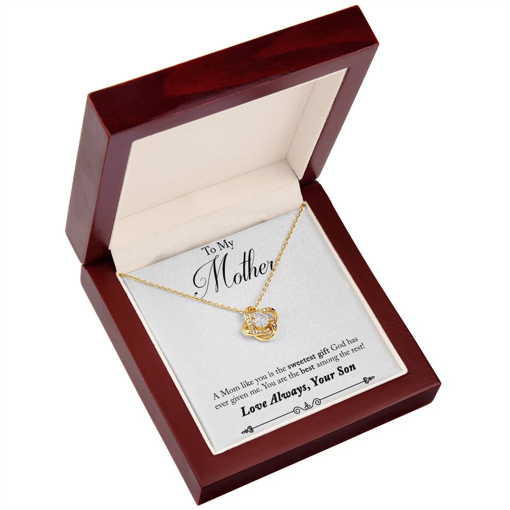 To My Mother, Sweetest Gift - Infinite Love Necklace