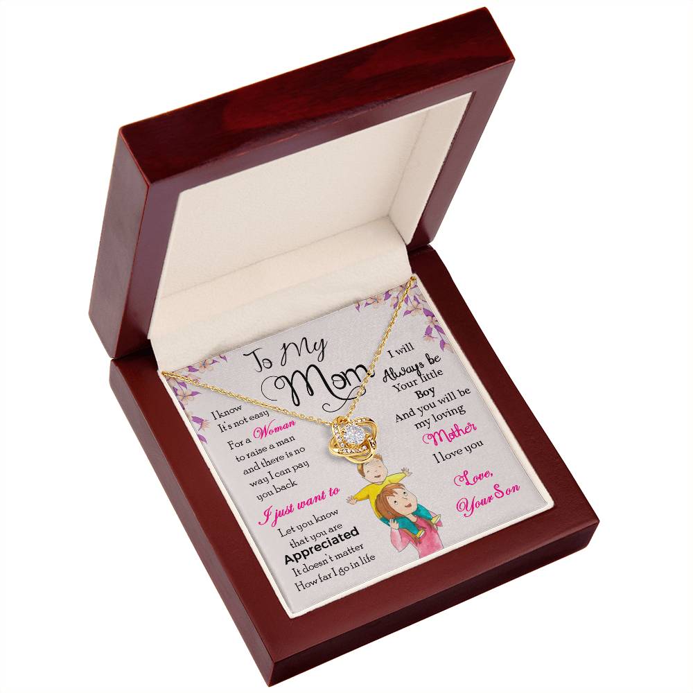 To My Mom, Will Always Be Your Little Boy - Infinite Love Necklace