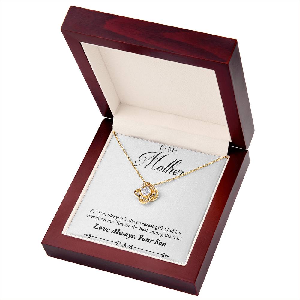 To My Mother, Sweetest Gift - Infinite Love Necklace