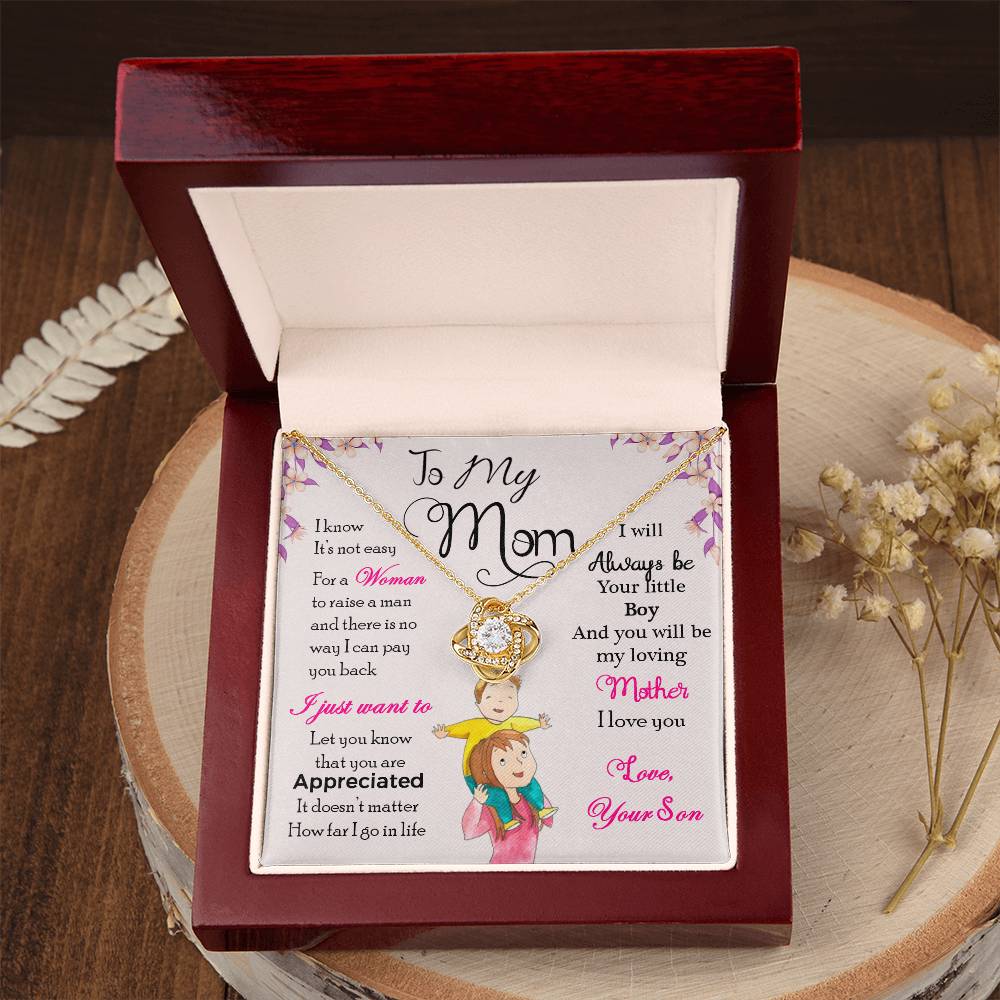 To My Mom, Will Always Be Your Little Boy - Infinite Love Necklace