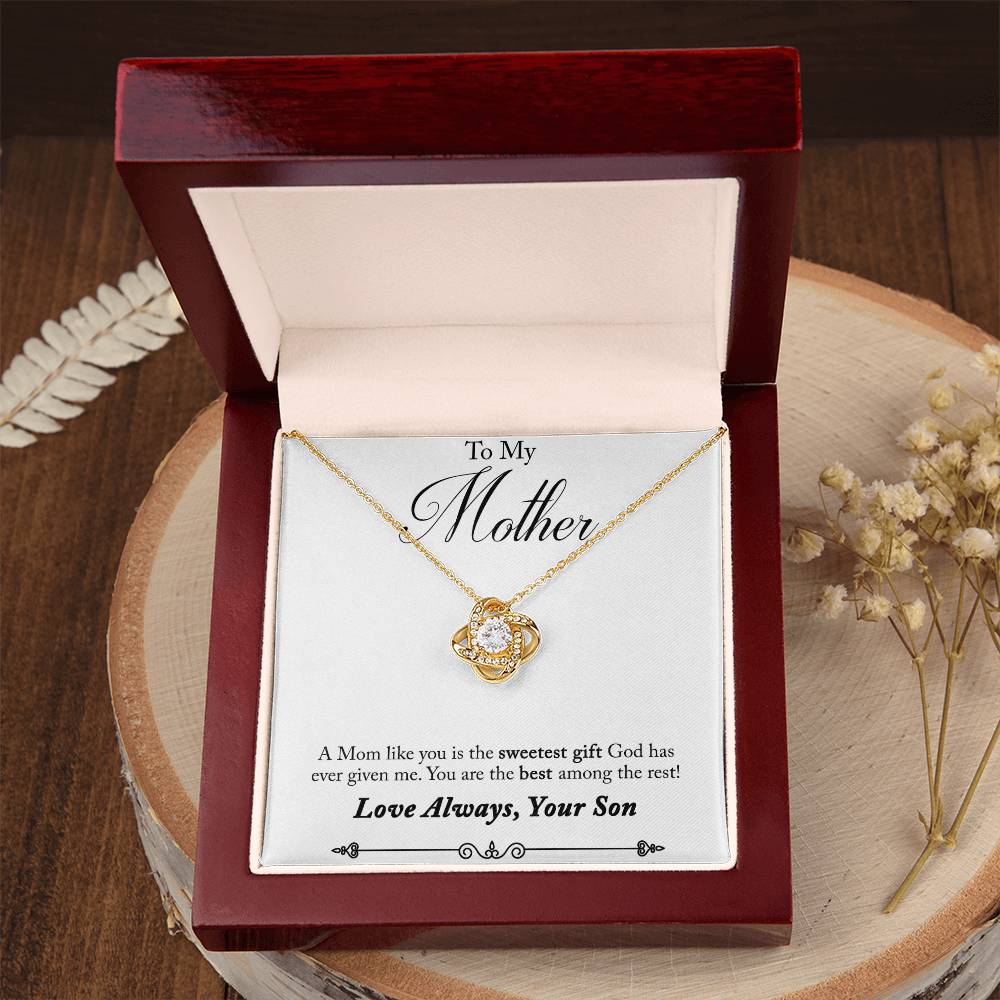 To My Mother, Sweetest Gift - Infinite Love Necklace