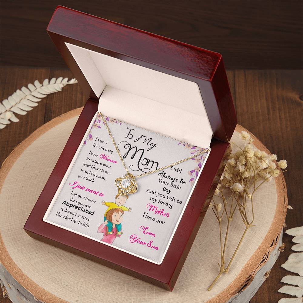 To My Mom, Will Always Be Your Little Boy - Infinite Love Necklace