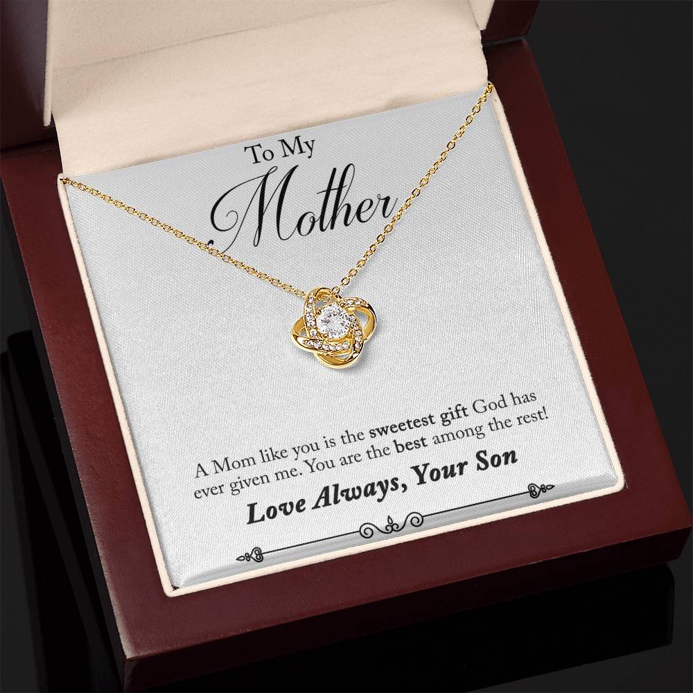 To My Mother, Sweetest Gift - Infinite Love Necklace