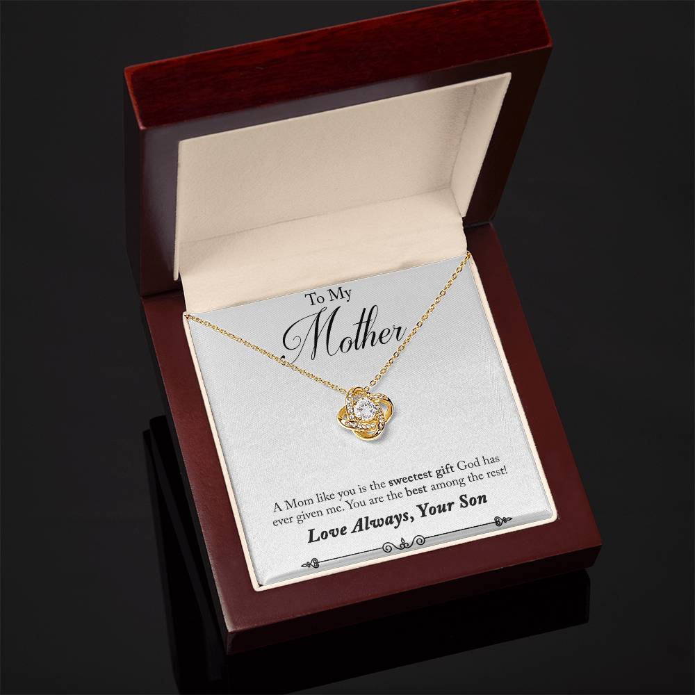 To My Mother, Sweetest Gift - Infinite Love Necklace