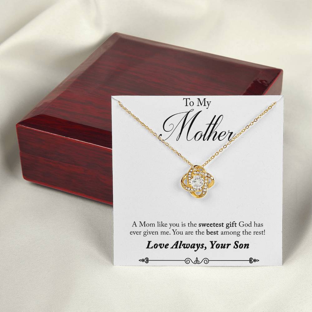 To My Mother, Sweetest Gift - Infinite Love Necklace