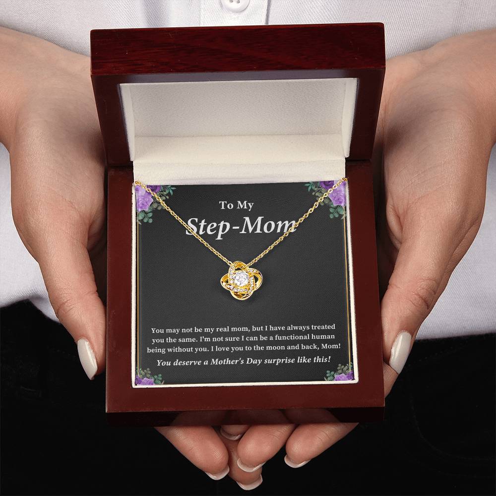 To my Step-mom, Love you to the moon - Infinite Love Necklace