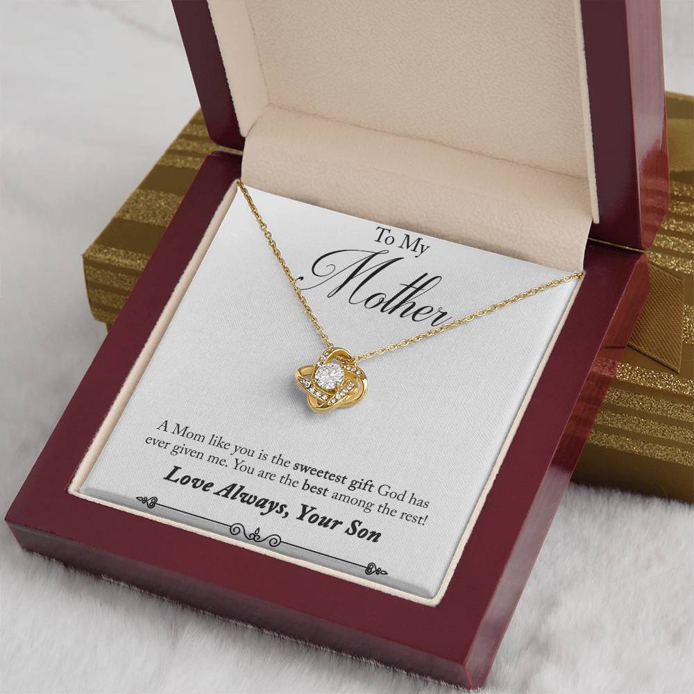 To My Mother, Sweetest Gift - Infinite Love Necklace