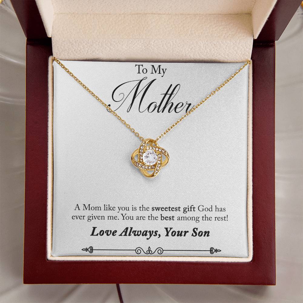 To My Mother, Sweetest Gift - Infinite Love Necklace