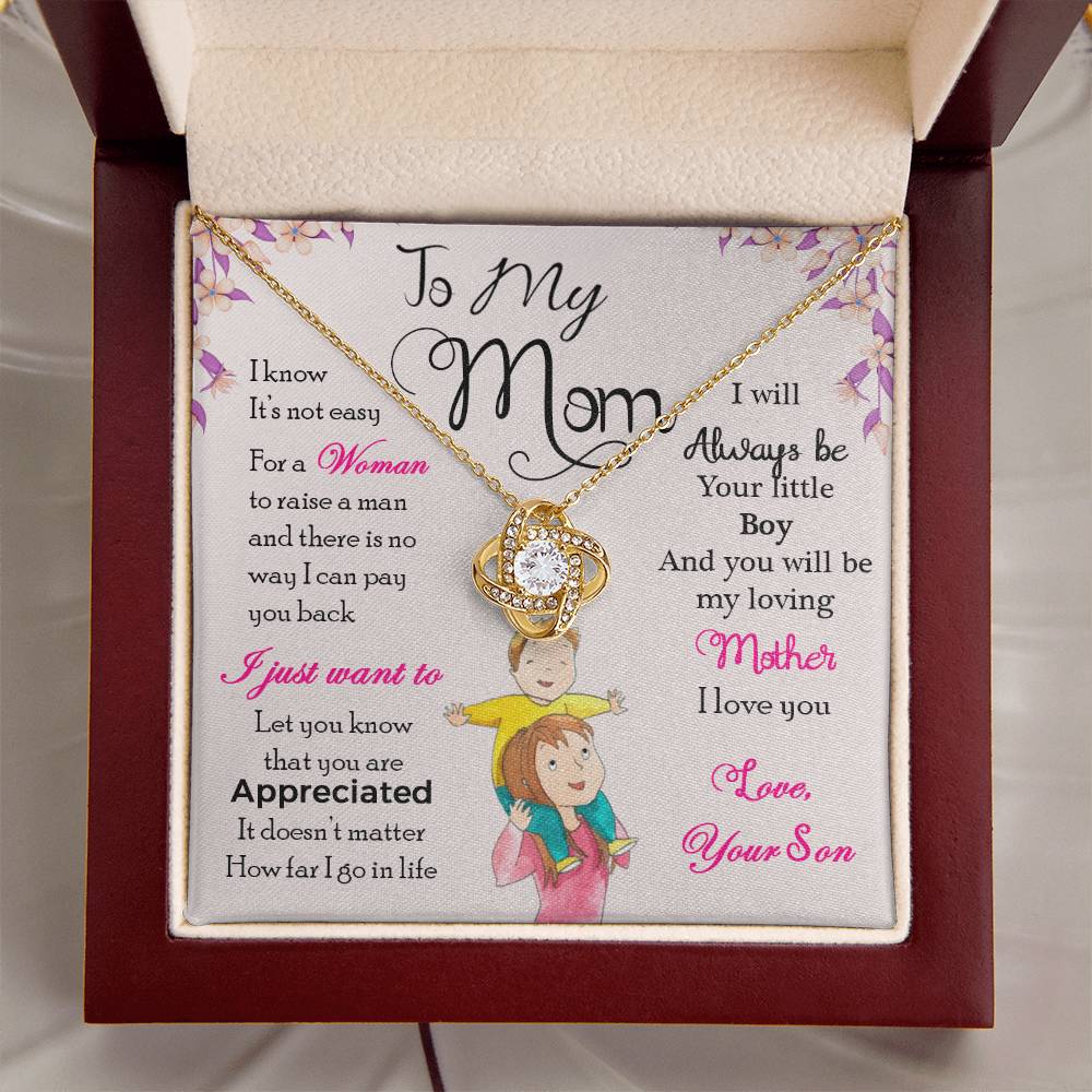 To My Mom, Will Always Be Your Little Boy - Infinite Love Necklace