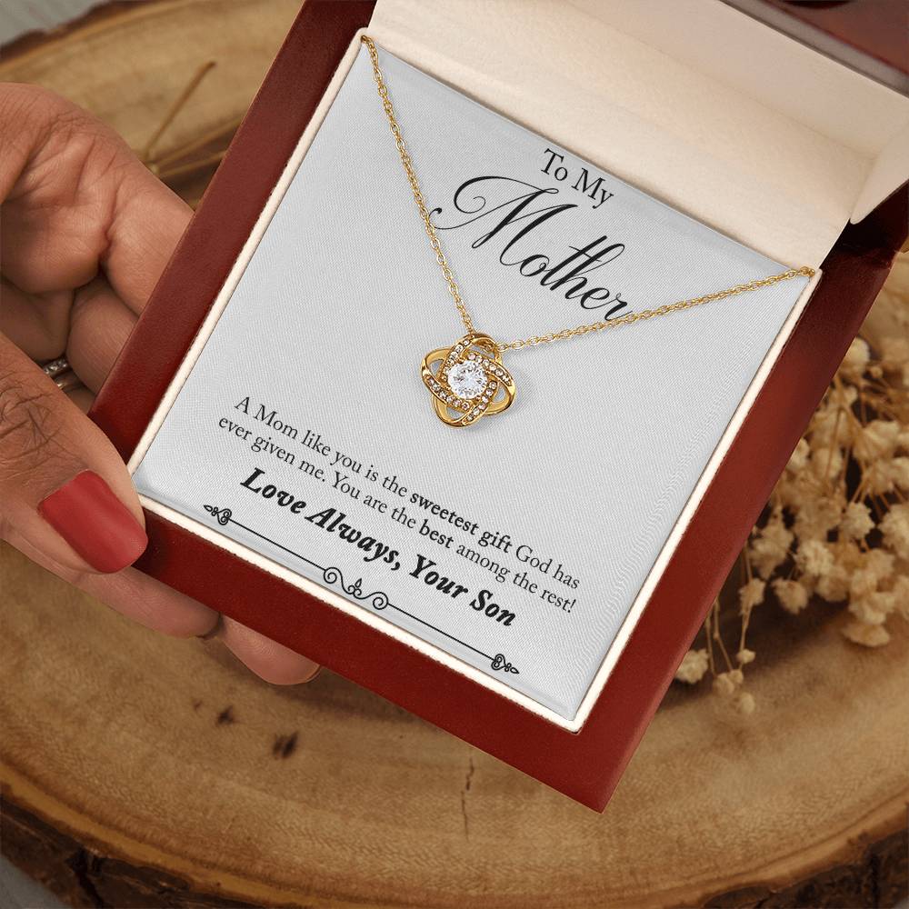 To My Mother, Sweetest Gift - Infinite Love Necklace