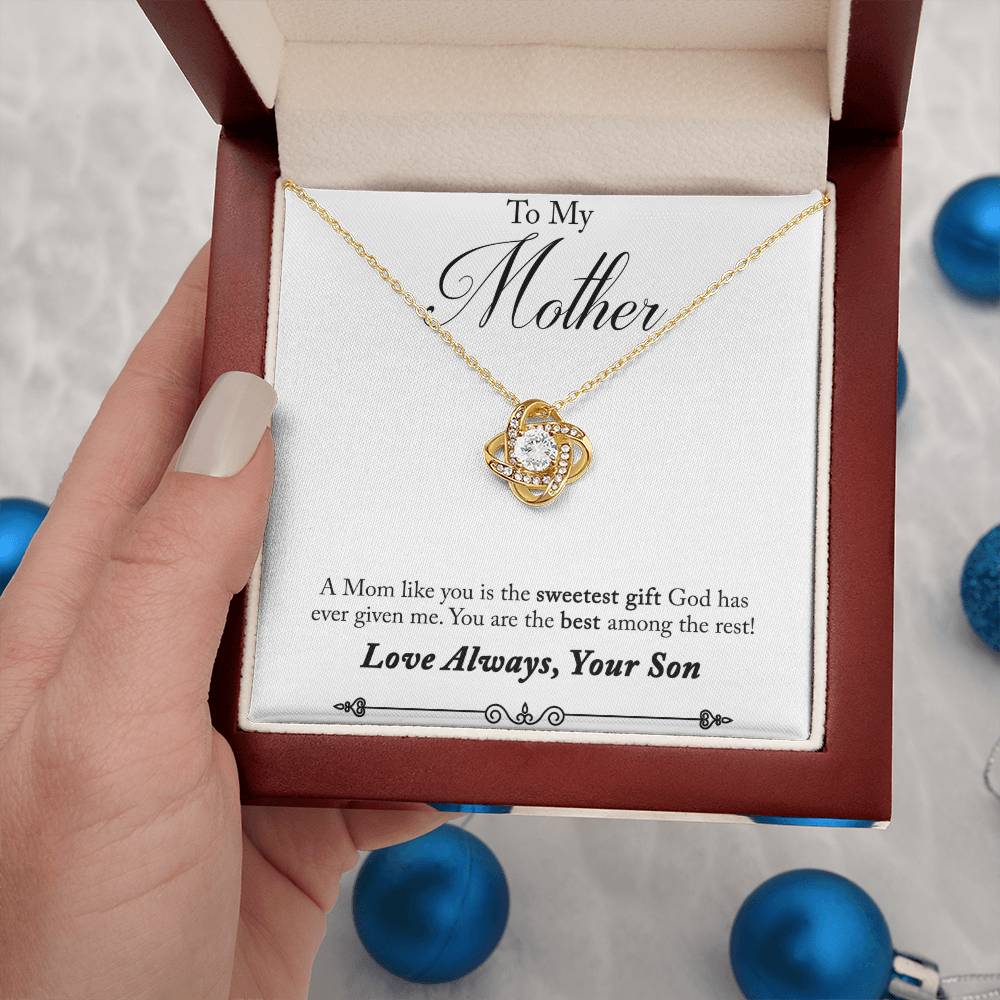 To My Mother, Sweetest Gift - Infinite Love Necklace