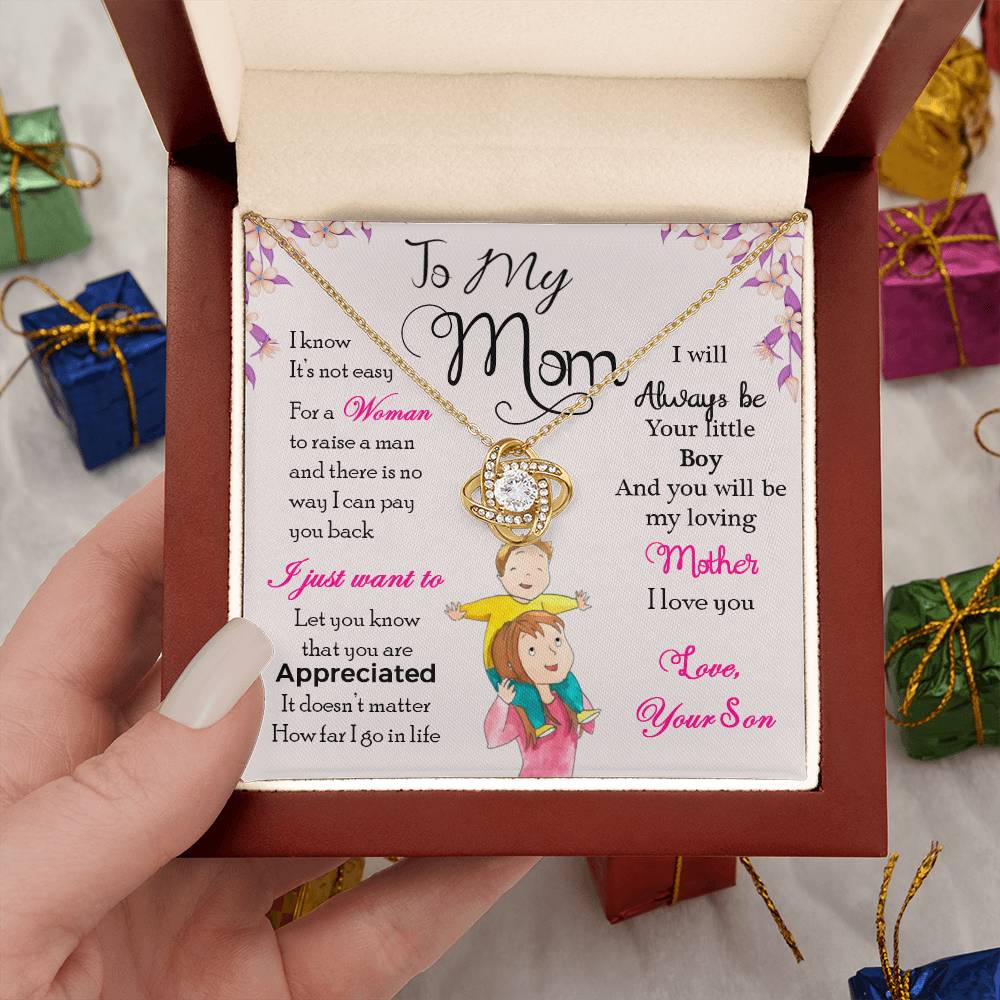 To My Mom, Will Always Be Your Little Boy - Infinite Love Necklace