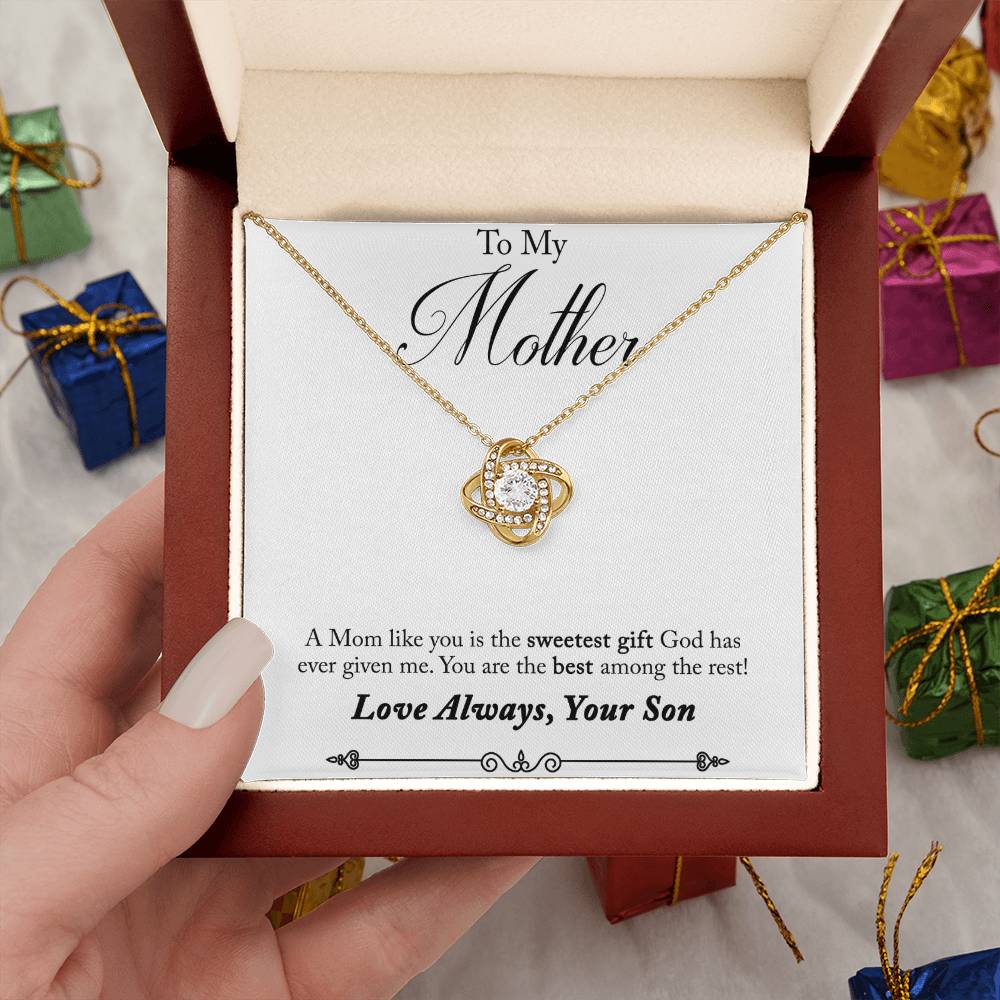 To My Mother, Sweetest Gift - Infinite Love Necklace