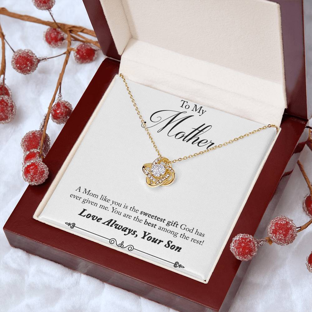 To My Mother, Sweetest Gift - Infinite Love Necklace