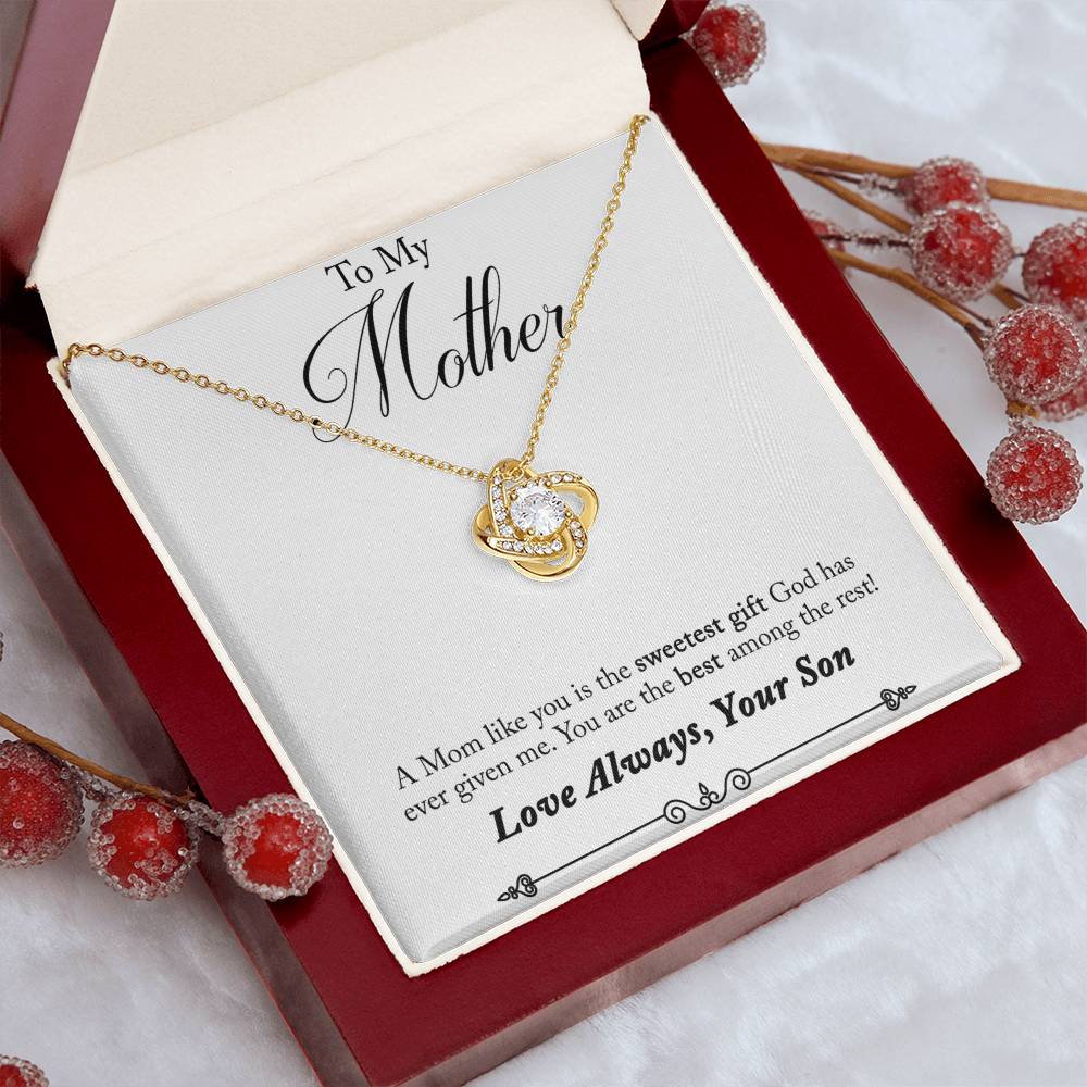 To My Mother, Sweetest Gift - Infinite Love Necklace