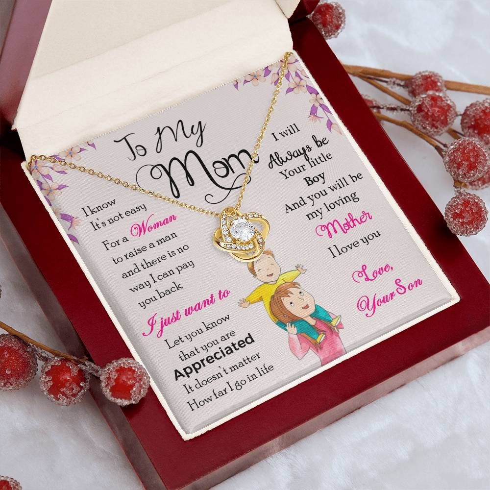 To My Mom, Will Always Be Your Little Boy - Infinite Love Necklace