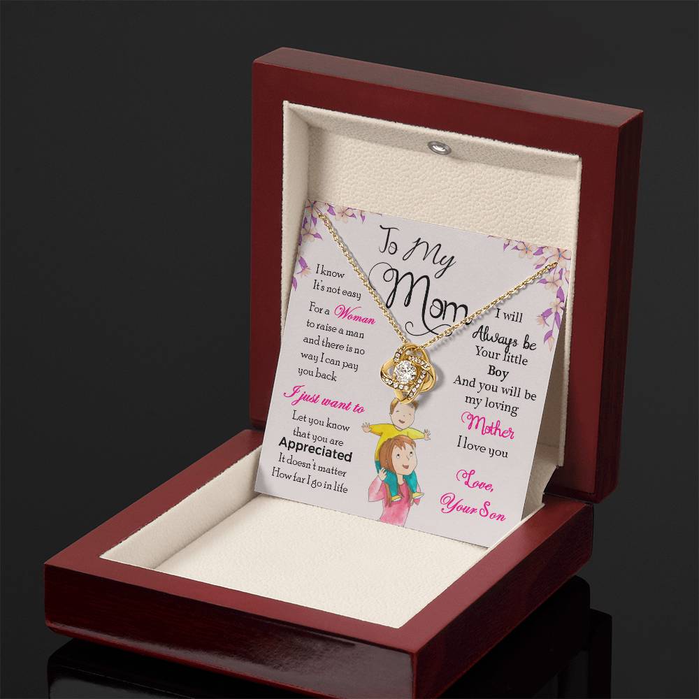 To My Mom, Will Always Be Your Little Boy - Infinite Love Necklace