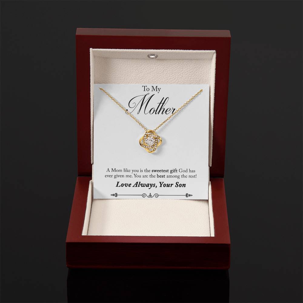 To My Mother, Sweetest Gift - Infinite Love Necklace