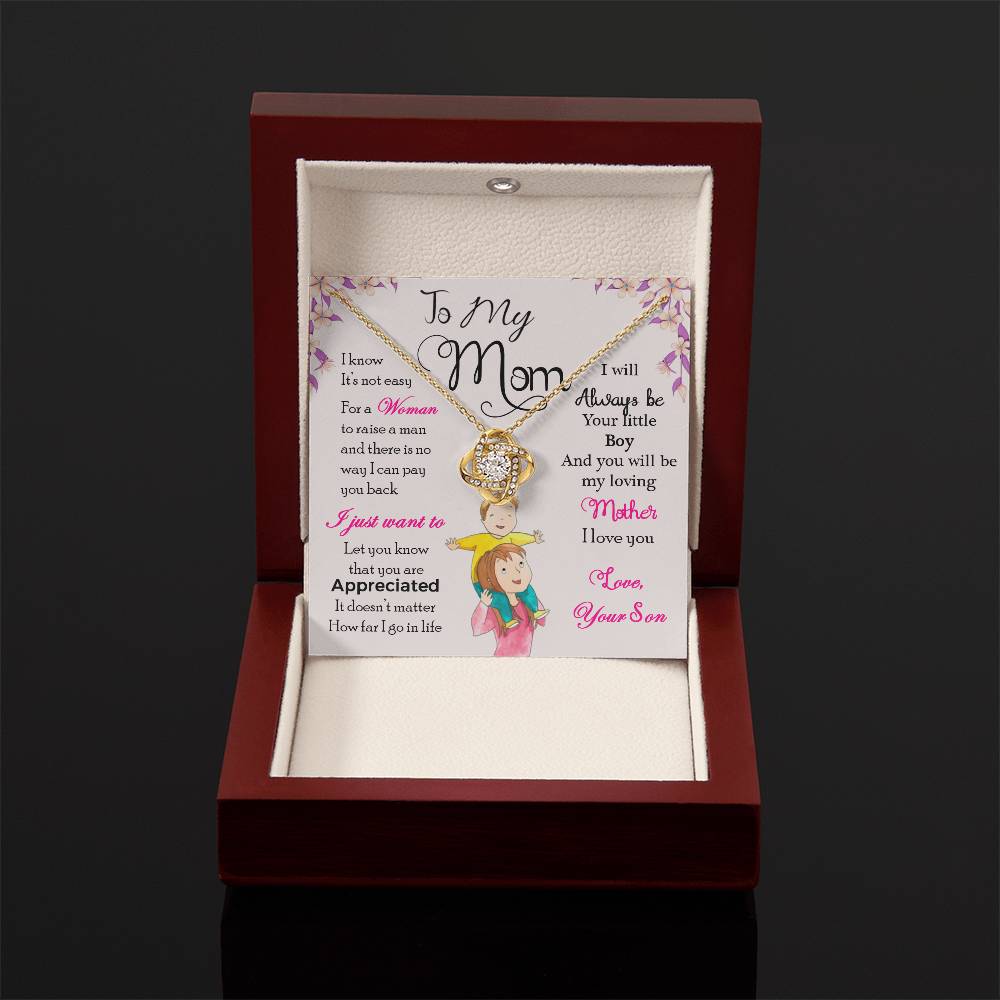 To My Mom, Will Always Be Your Little Boy - Infinite Love Necklace