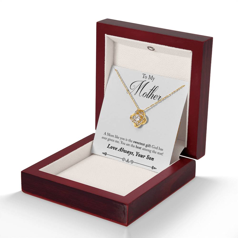 To My Mother, Sweetest Gift - Infinite Love Necklace