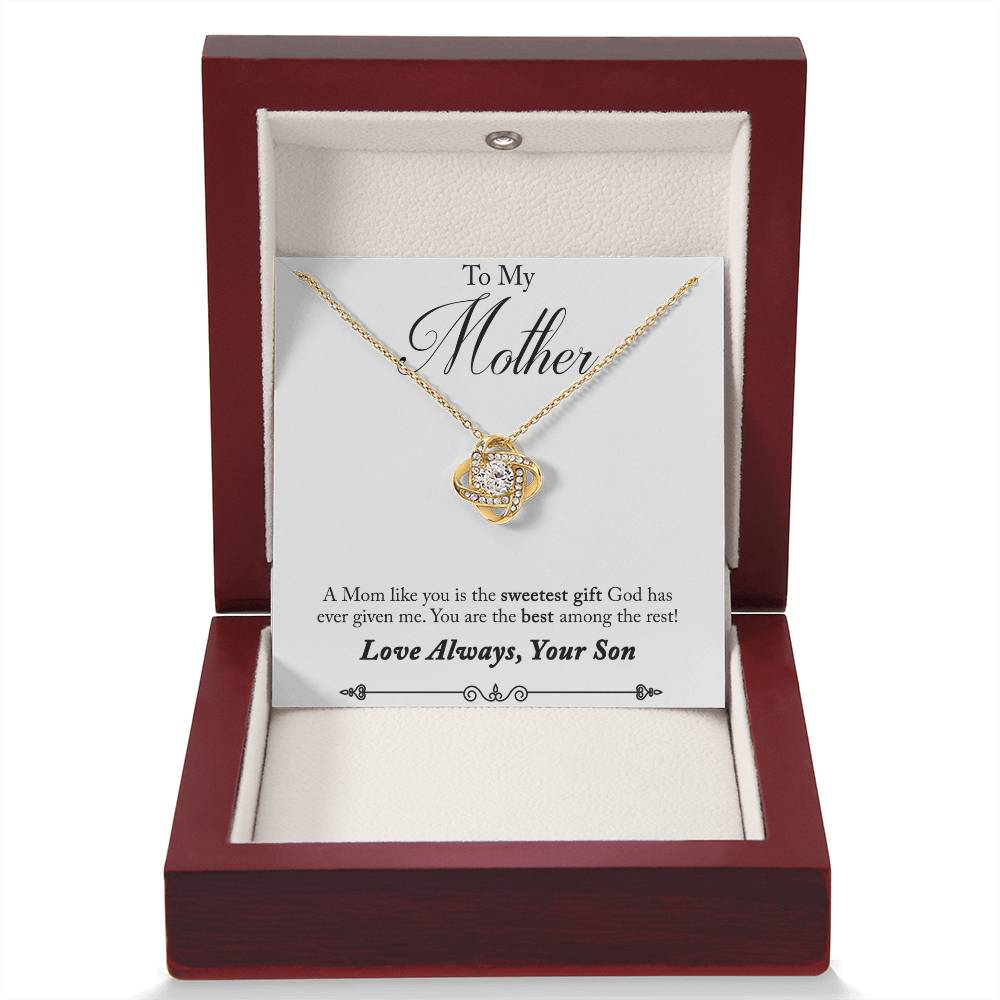 To My Mother, Sweetest Gift - Infinite Love Necklace