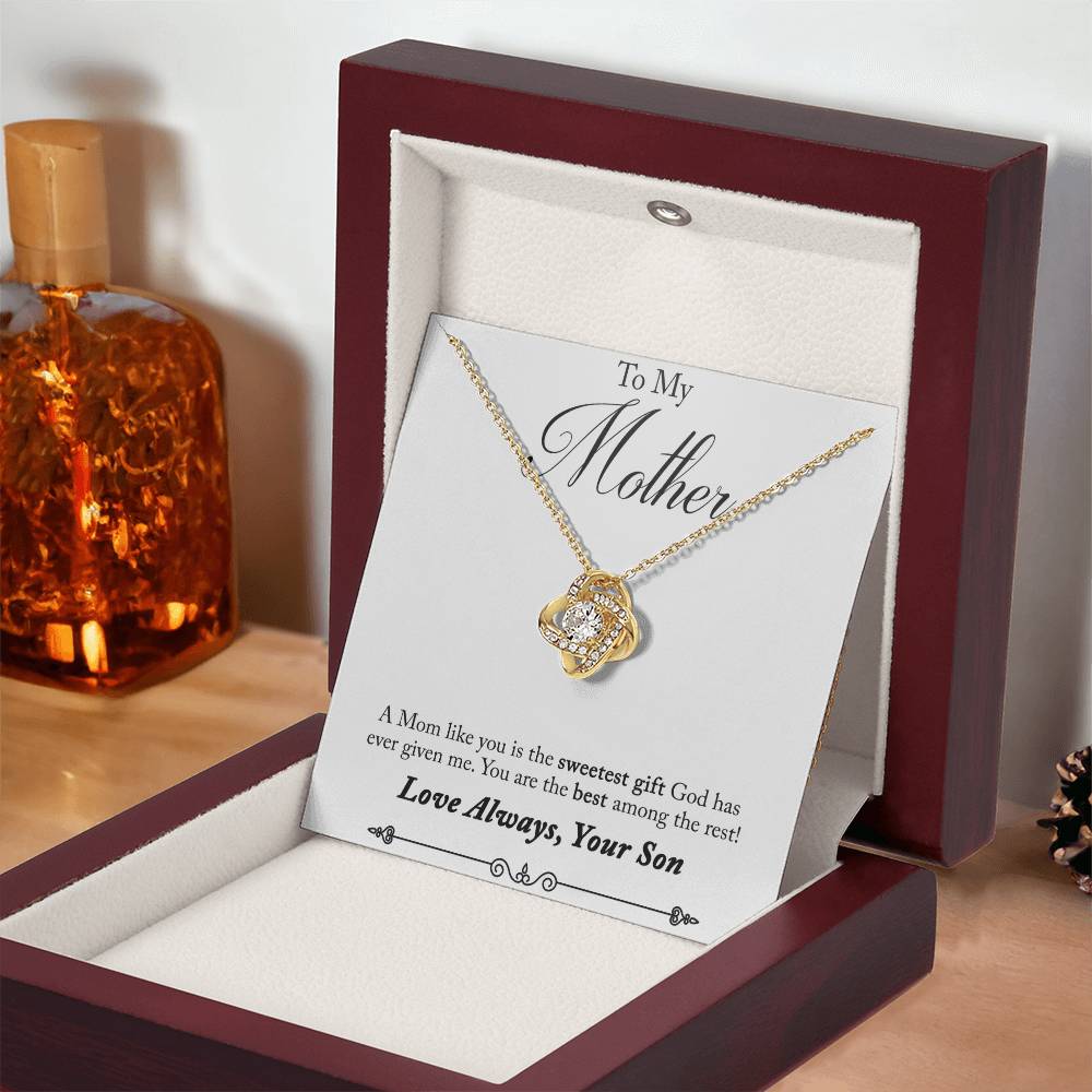 To My Mother, Sweetest Gift - Infinite Love Necklace